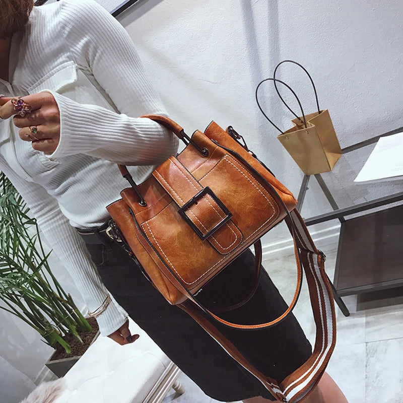 Korea Ladies PU Shoulder Bag Tote Female Crossbody Messenger