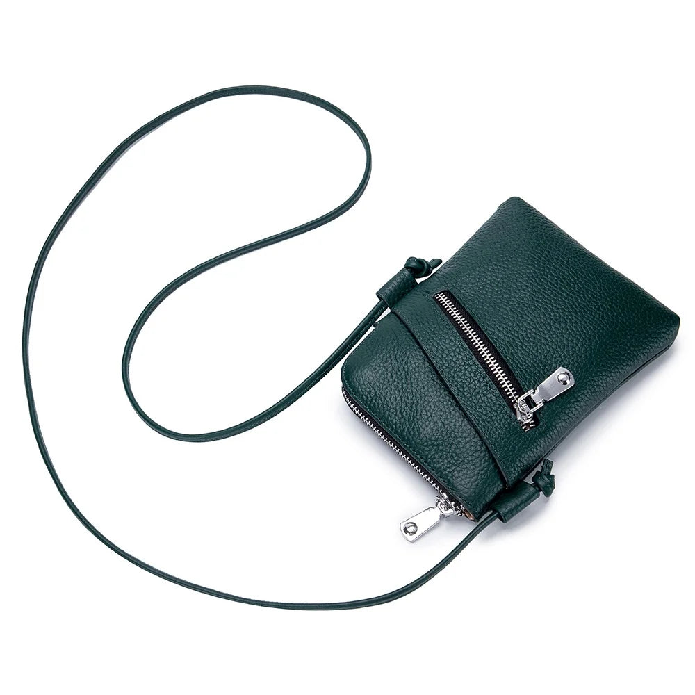 Leather Mobile Phone Bag Soft Leather Shoulder Messenger