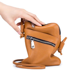 Leather Mobile Phone Bag Soft Leather Shoulder Messenger
