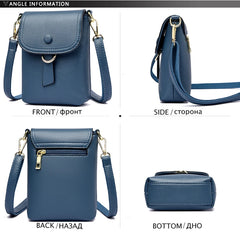 Leather Phone Bag Ladies Crossbody Purse Anti-theft Money Pocket