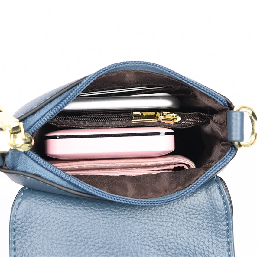 Leather Phone Bag Ladies Crossbody Purse Anti-theft Money Pocket