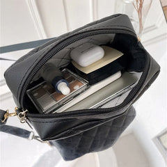 Lingge Embroidery Small Messenger Bag - Chain Ladies Crossbody Bag