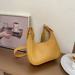 Leather Armpit Women's Handbags Retro Shoulder Messenger Bag