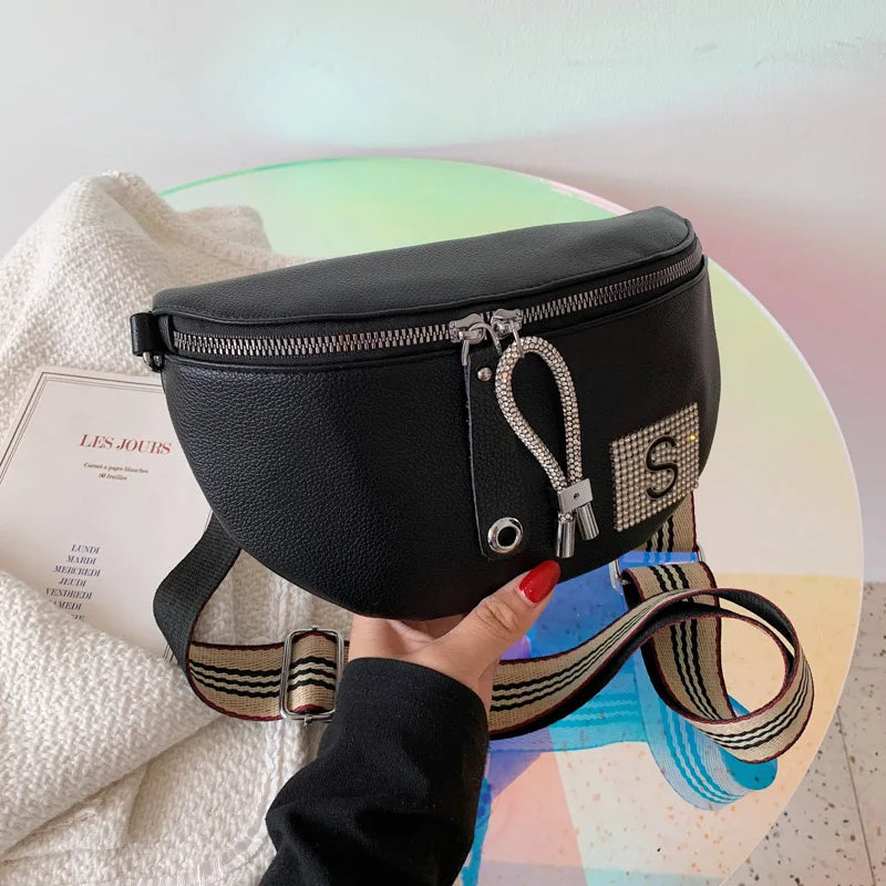 Leather Waist Bag Chain Women's Fanny Packs Famous Shoulder Crossbody