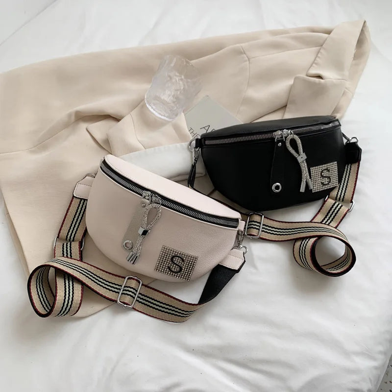 Leather Waist Bag Chain Women's Fanny Packs Famous Shoulder Crossbody