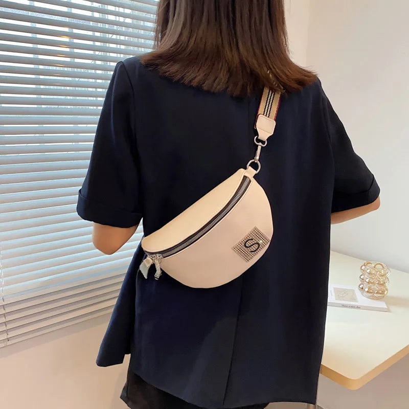 Leather Waist Bag Chain Women's Fanny Packs Famous Shoulder Crossbody