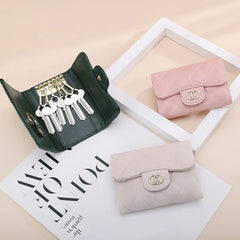 Real Cowhide Leather Wallet Key Holder for Women