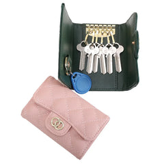 Real Cowhide Leather Wallet Key Holder for Women