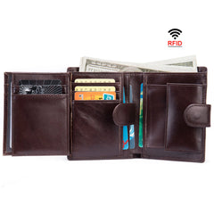 RFID Leather Wallet for Men Short Purse Man Wallet