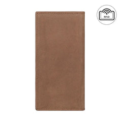 Men's Crazy Horse Leather Long RFID Wallet Anti theft US Dollar Clip