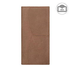Men's Crazy Horse Leather Long RFID Wallet Anti theft US Dollar Clip
