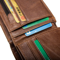 Men's Leather Wallet Multi-Card Bit 2 Fold Wallet