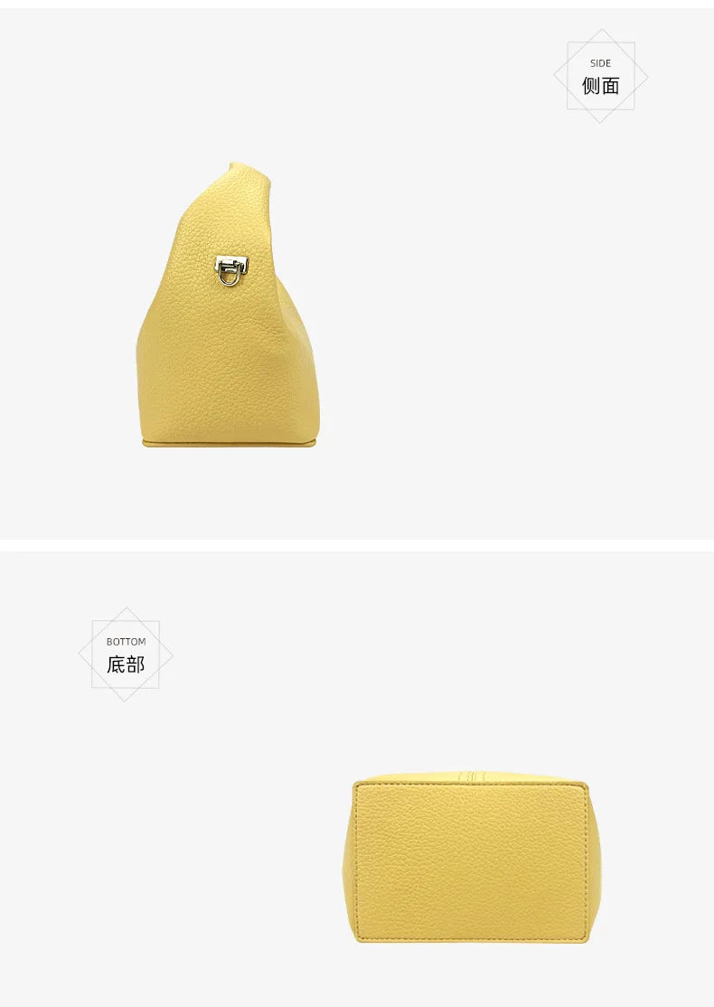 Leather Women Handbag Solid Pattern Chain Crossbody Bag