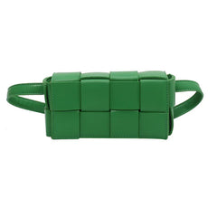 Leather Woven Small Waist Bags For Women Bag Weave Cassette Waist Belt Bag