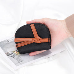 Leather Zipper Card Cover Contrast Card Slot Credit Card Change Wallet