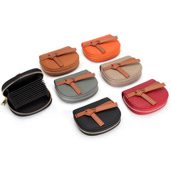 Leather Zipper Card Cover Contrast Card Slot Credit Card Change Wallet