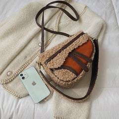 Fur Shoulder Bag Women Lambhair Messenger Bags Winter Handbags