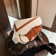 Fur Shoulder Bag Women Lambhair Messenger Bags Winter Handbags