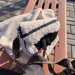 Fur Shoulder Bag Women Lambhair Messenger Bags Winter Handbags