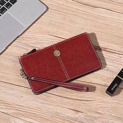 Leather Handbag Women's Wallet Large Capacity Zipper Mobile Phone Bag