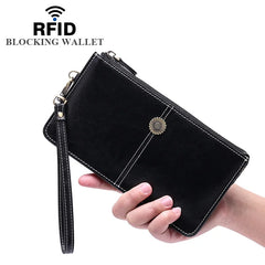 Leather Handbag Women's Wallet Large Capacity Zipper Mobile Phone Bag