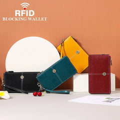 Leather Handbag Women's Wallet Large Capacity Zipper Mobile Phone Bag