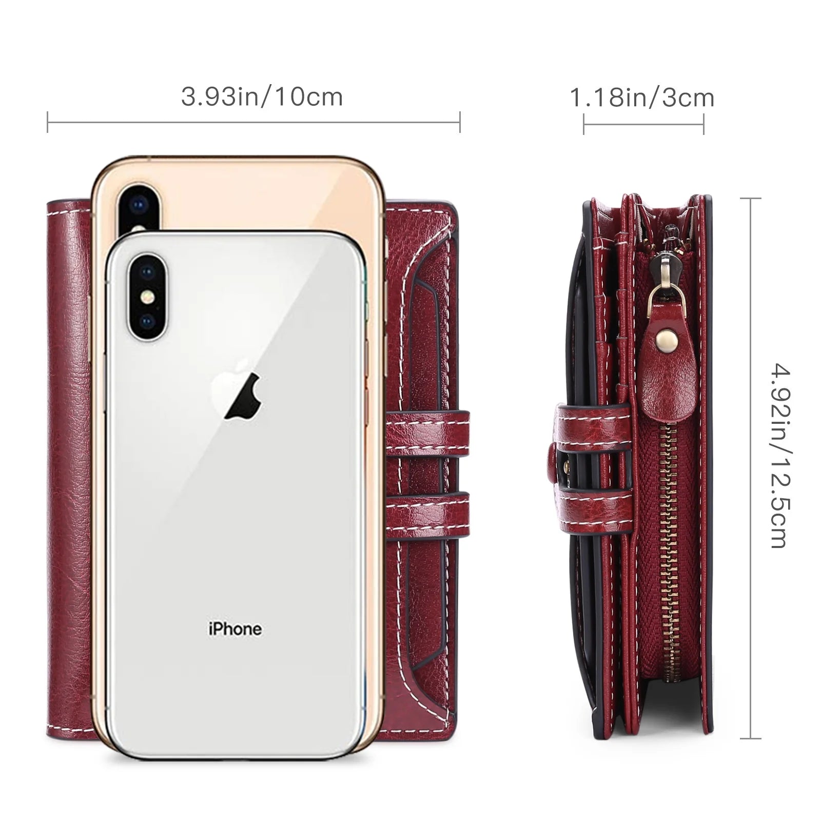 Multi-functional Leather Women's Wallet with Zipper