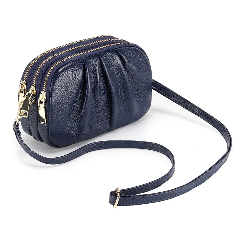 Women's Leather Messenger Bag Large Capacity Soft Shoulder Bag