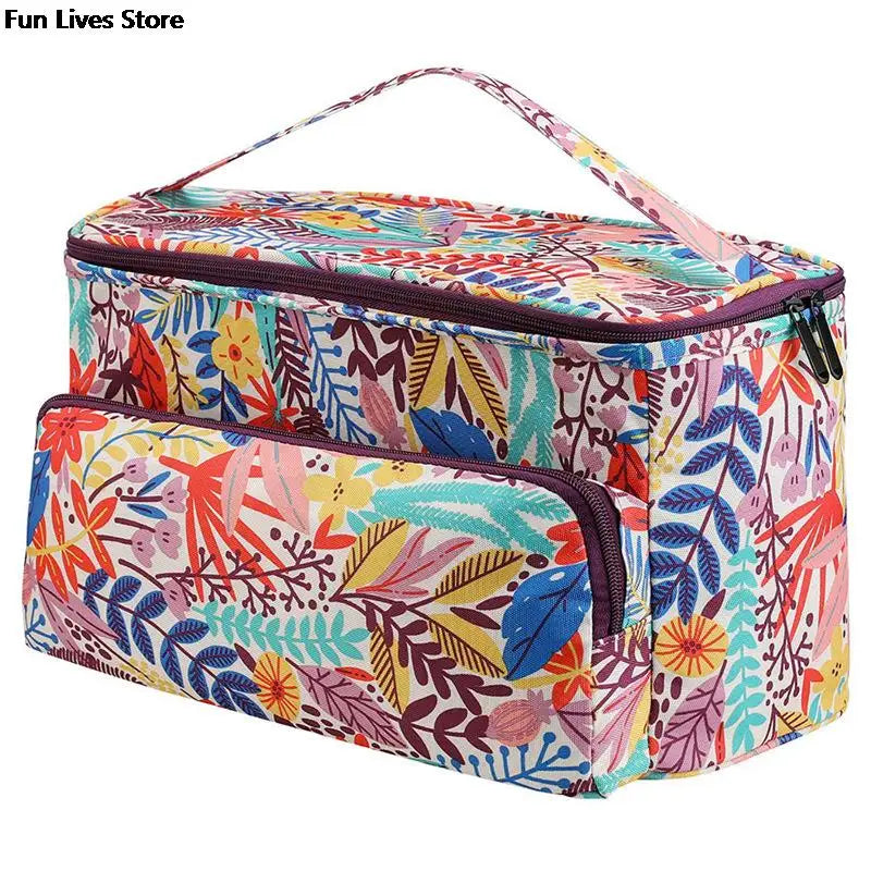 Leaves Printing Storage Bags Large Capacity Cosmetic Bag Women Organizer