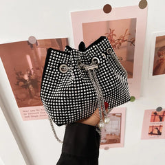Leisure Full Diamond Large Capacity Women's Bucket Bag