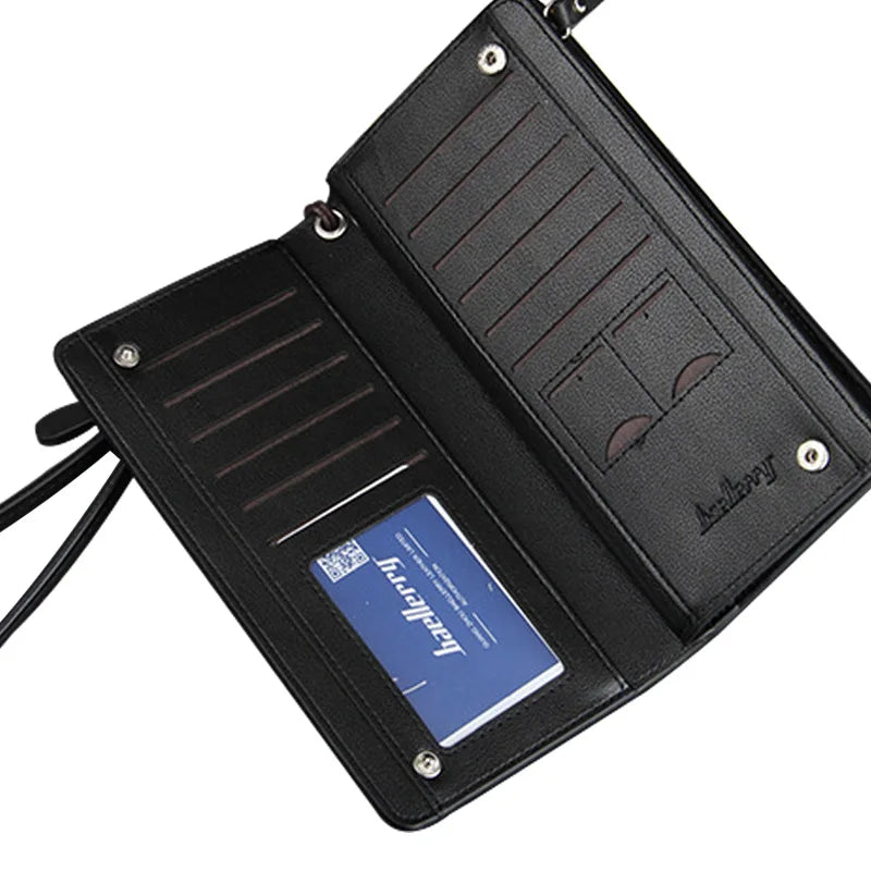 Men's Long Wallet PU Leather Purses Zipper Handbags WBL63