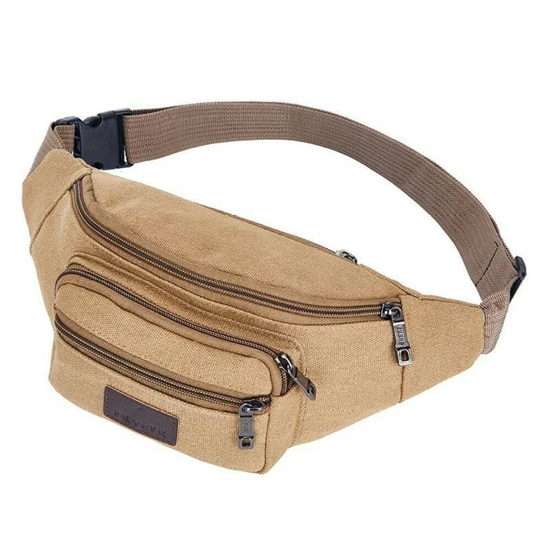 Canvas Mobile Phone Bag Sports Running Outdoor Pockets Men Women