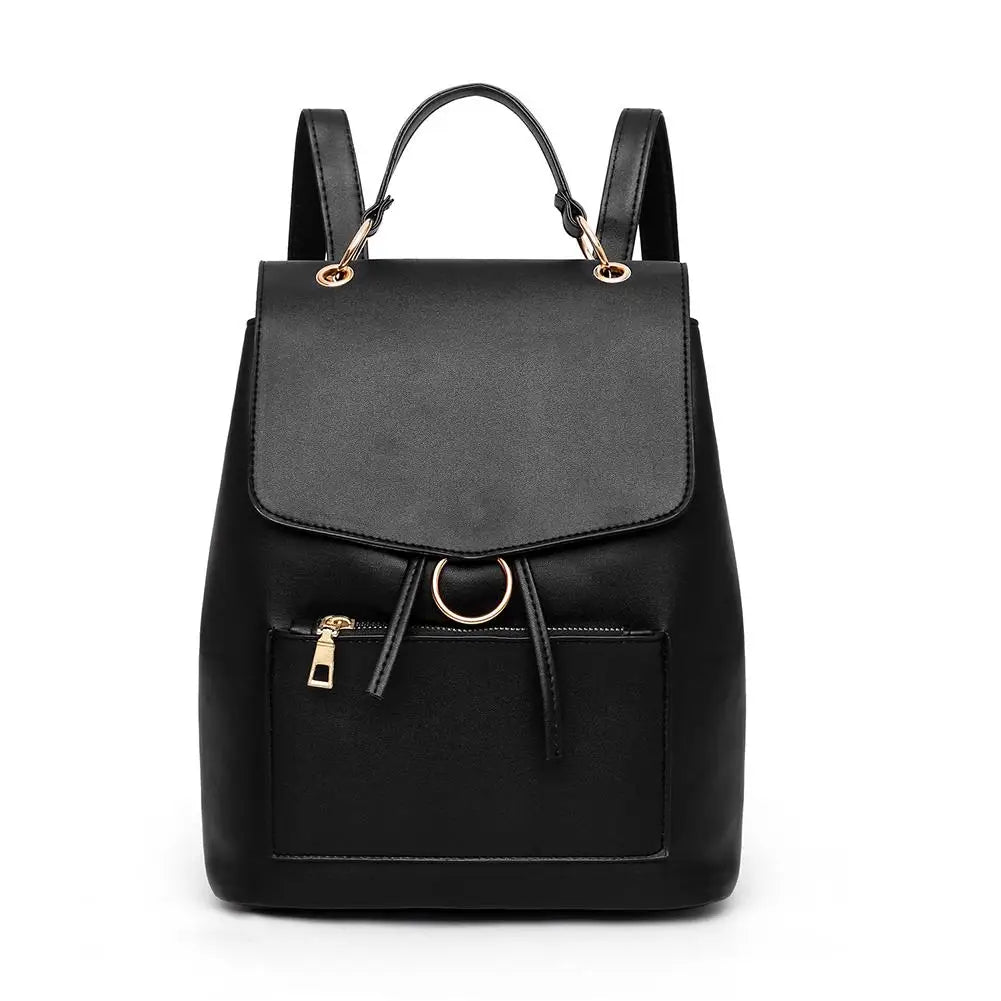 Leisure PU Leather School Bags Women Durable Casual Shoulder Handbags