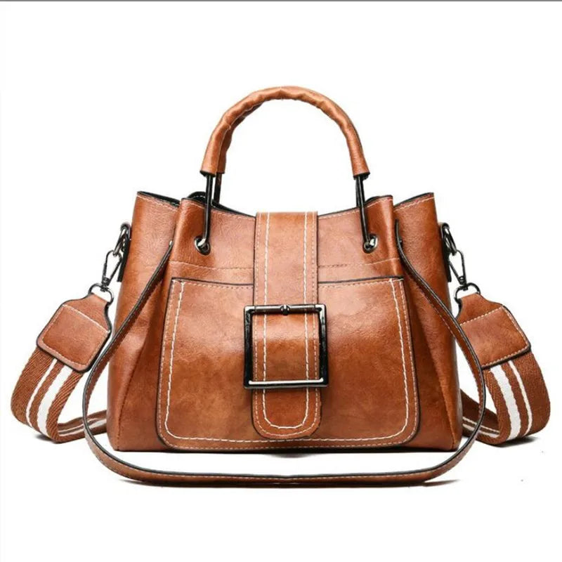 Large Capacity Leather Shoulder Bag for Woman