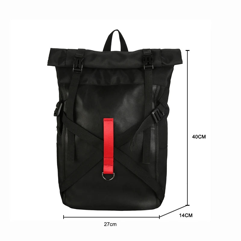 Leisure Unisex Backpack Cloth Student Bagpack Stitching Couple Rucksack