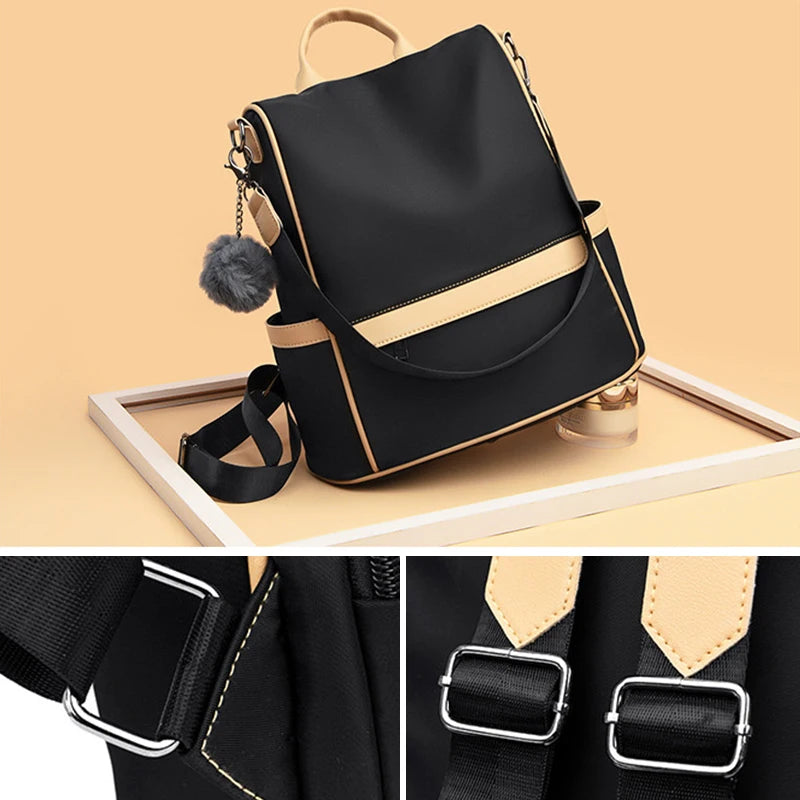 Leisure Women Backpack Oxford Large Capacity Schoolbag Guard Against Theft