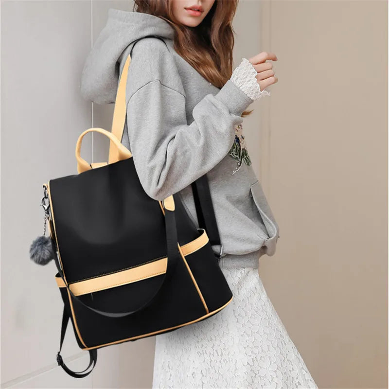 Leisure Women Backpack Oxford Large Capacity Schoolbag Guard Against Theft