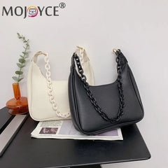 Leisure Women PU Leather Shoulder Bags Chain Armpit Bags