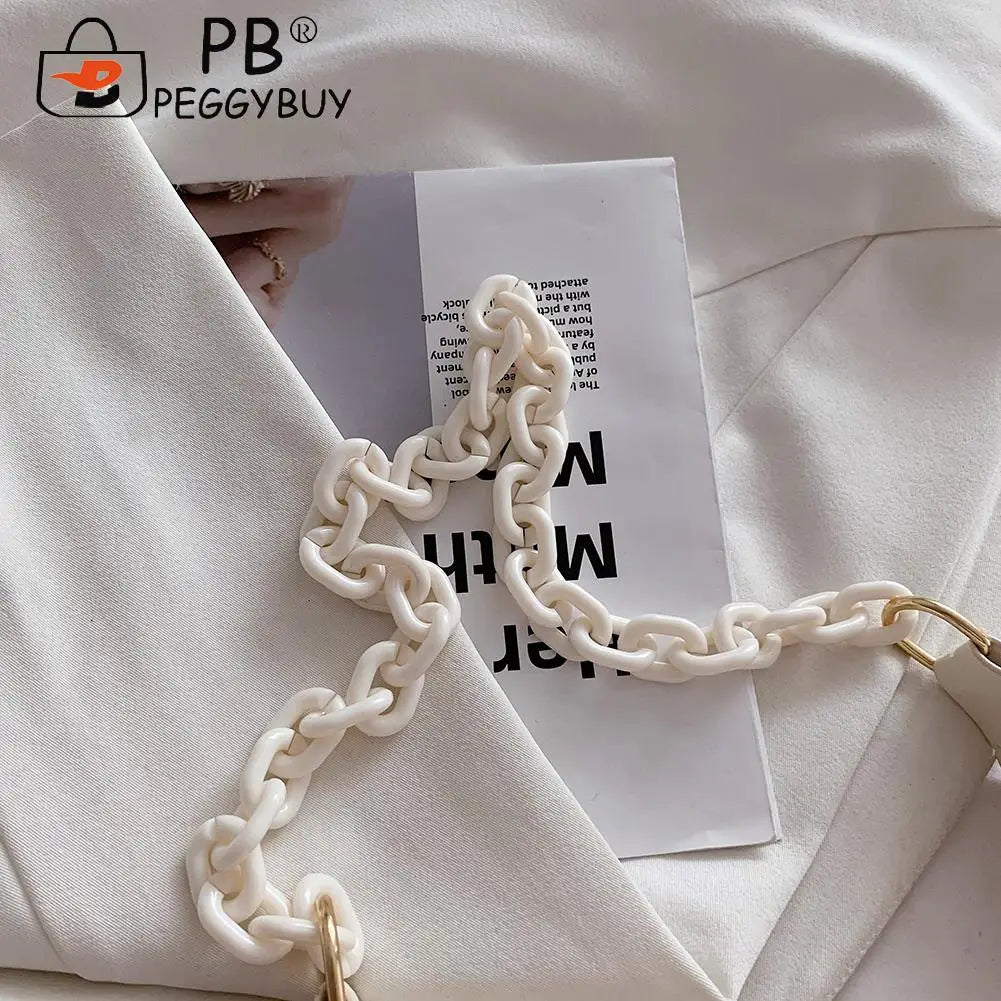 Leisure Women PU Leather Armpit Bag Chain Shoulder Small Crescent Shape