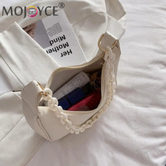 Leisure Women PU Leather Shoulder Bags Chain Armpit Bags