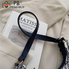 Women Plaid Messenger Bag Single Strap Canvas Shoulder Hobo Shopping Bag