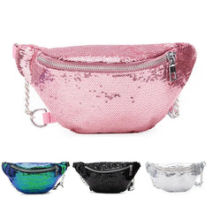 Women Sequin Fanny Pack Waist Bag Glitter Bum Belt Bags Waist Packs