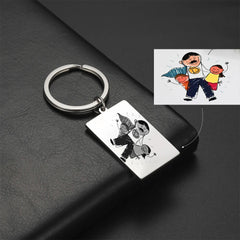 Child Art Keychain Personalized Kids Drawing Key Chain