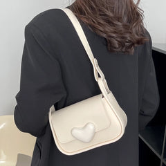 Lemon Green Love Clasp Handbag Shoulder Underarm Bags For Women Tote Bags