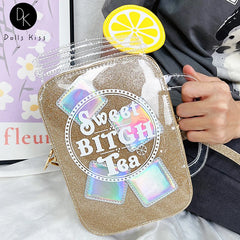 Lemon Tea Cup Shape Shoulder Bag Women Clutch Cartoon Handbags