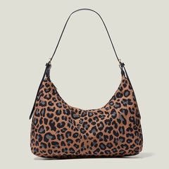 Leopard Cow Shoulder Bag Women Winter Vintage Ladies Purses Handbags Work Party