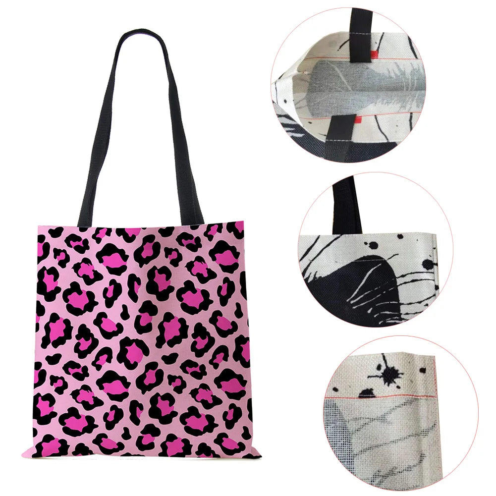 Leopard Grain Printed Handbag Shoulder Bag Tote Ladies Casual Shopping Bag
