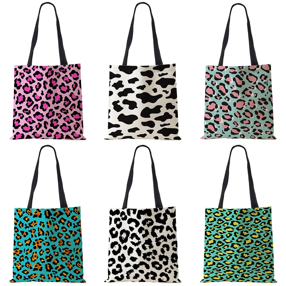 Leopard Grain Printed Handbag Shoulder Bag Tote Ladies Casual Shopping Bag
