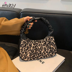 Leopard Print PU leather Shoulder Bag Vintage Ladies Small Purse Handbags