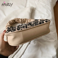 Leopard Print PU leather Shoulder Bag Vintage Ladies Small Purse Handbags